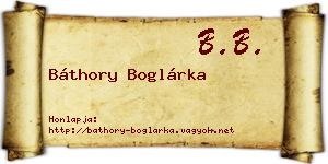 Báthory Boglárka névjegykártya
